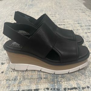 ❌SOLD! EUC Womens sz 6.5 Sorel Joanie III Slingback Wedge Black-like new COMFORT